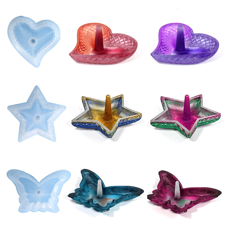 Diy Drip Rubber Mold Love Butterfly Ring Tray Silicone Mold Jewelry Ornament