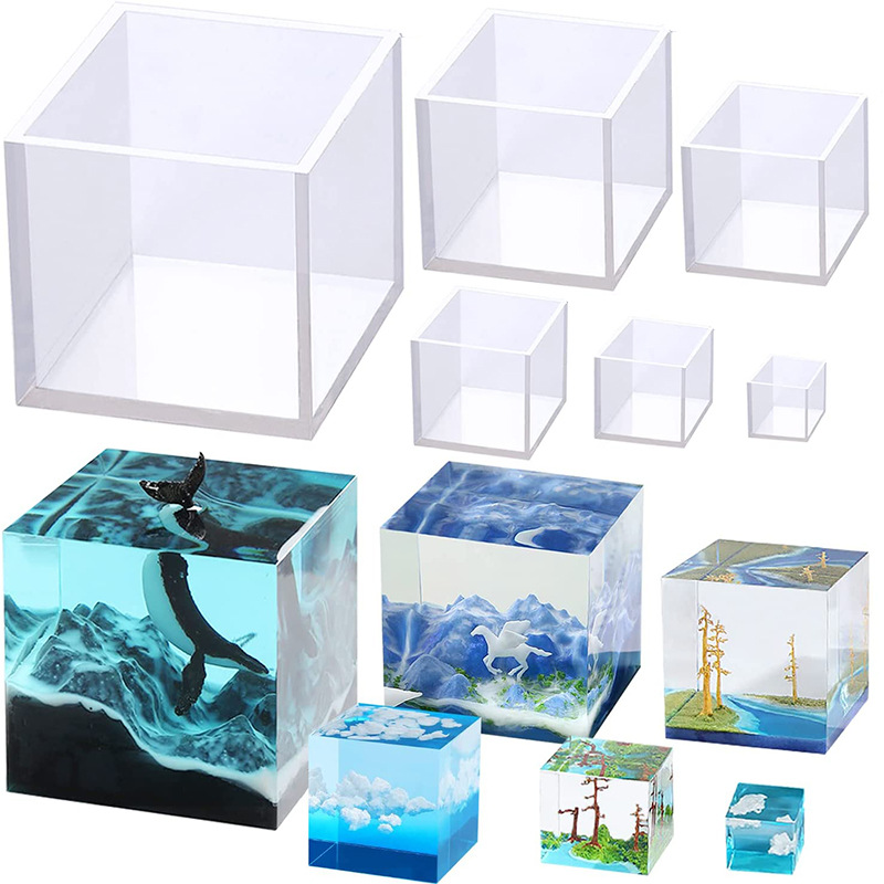 Drip Epoxy Resin Mold a Variety Of Sizes Of High-Translucent Mirror Surface Square Specimen Ornaments Silicone Mold