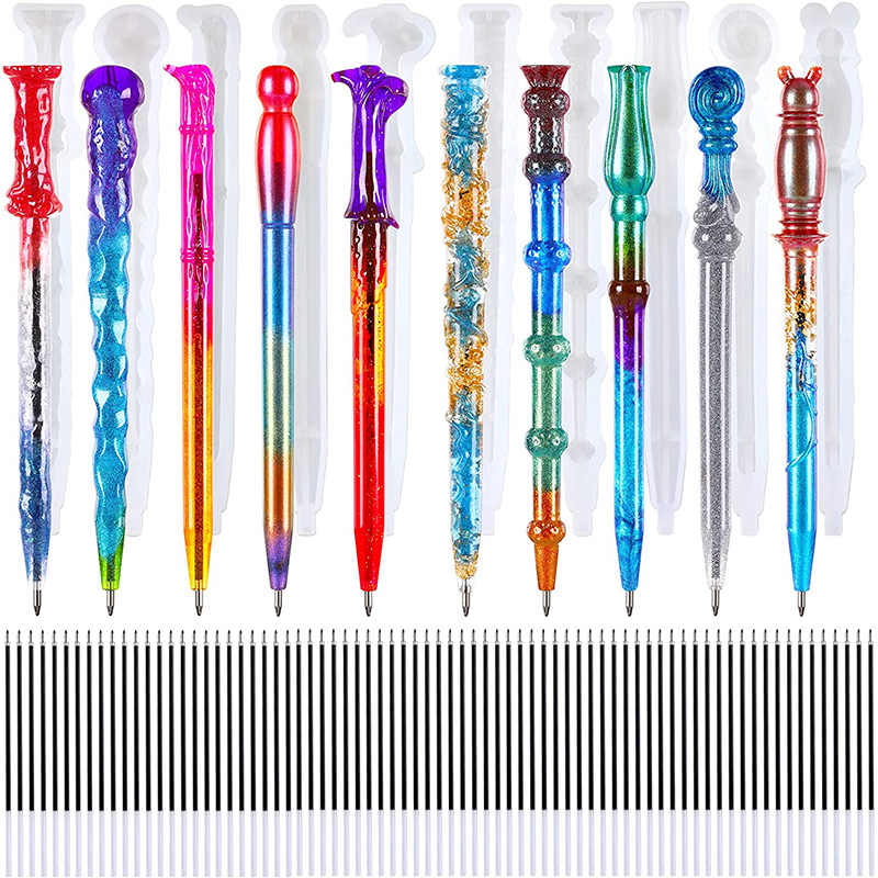 Crystal Drip Gel Home Daily Stationery a Variety Of Magic Pens With Refills Cylindrical Pen Silicone Mold