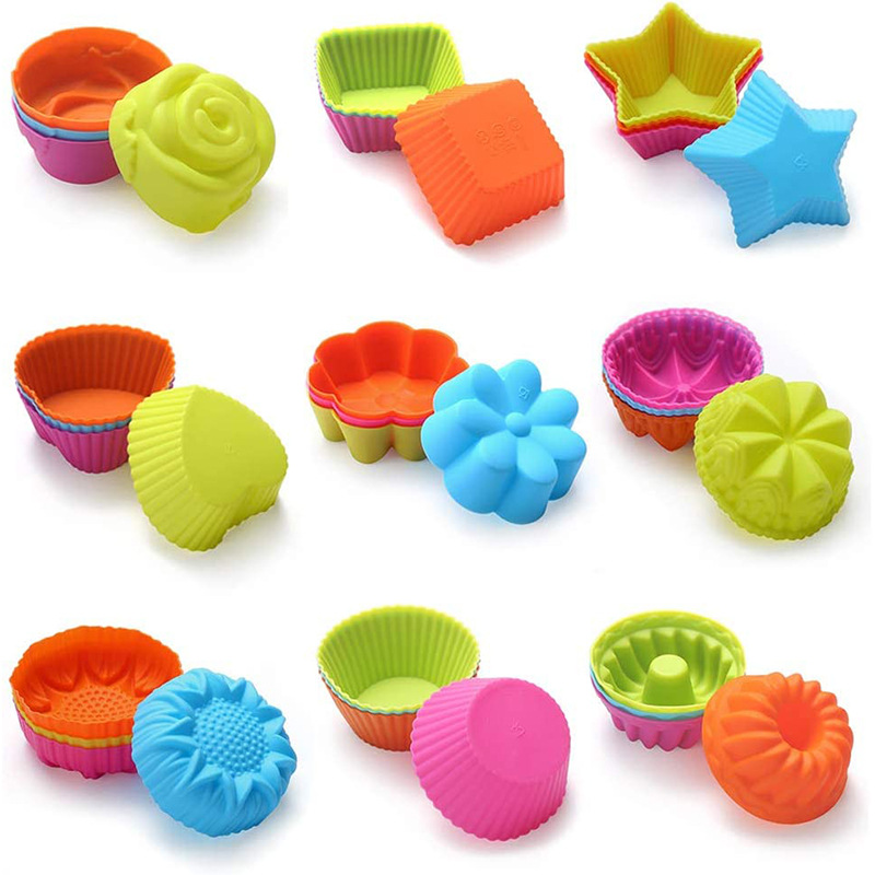 Multi-Flower Moment Round Non-Stick Cupcake Liners Candy Muffin Baking Cups Cake Molds