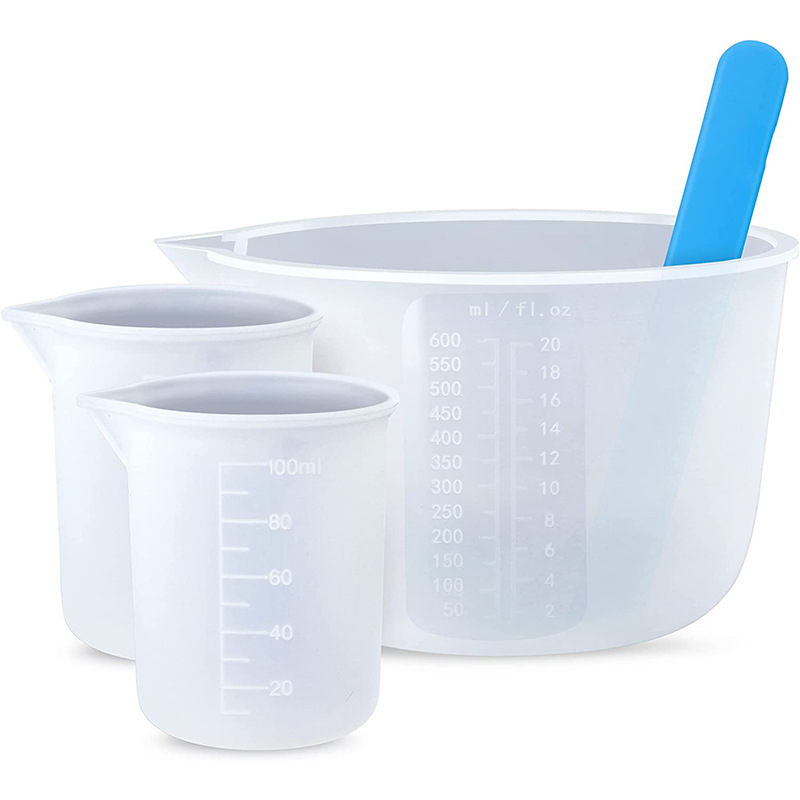 Epoxy Resin Crystal Drip Glue Large Measuring Cups Dispensing Cups Mixing Stick Silicone Set Set