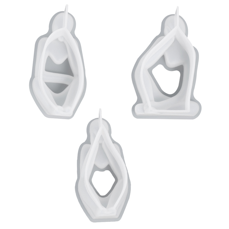 DIY Hollow Scandinavian Human Candle Silicone Mold Geometric Abstract Human Body Ornament Silicone Mold