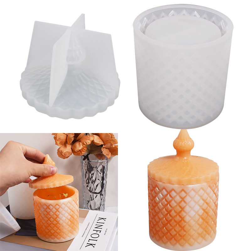 DIY Crystal Drip Rubber Heightened Models Mirror Storage Box Silicone Mold Resin European-Style Roman Storage Jar