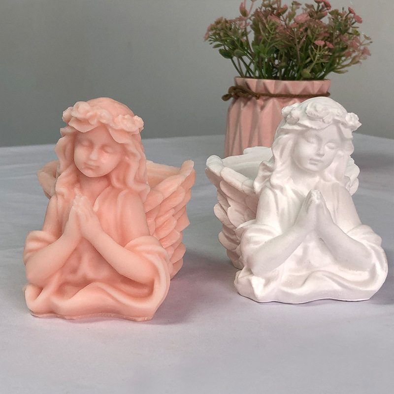 Angel Flower Pot Silicone Mold Diy Succulent Plaster Drip Resin Flower Pot Desktop Ornament Cement Flower Pot Mold