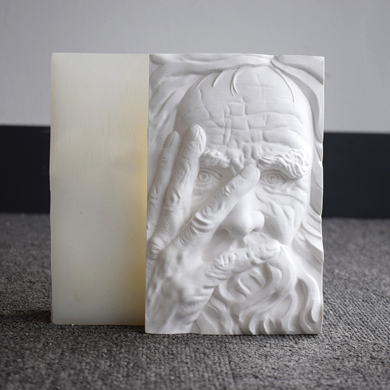 Old Head Plaster Mold European-Style Figure Head Sculpture Resin Drip Ornaments Stone Silicone Mold