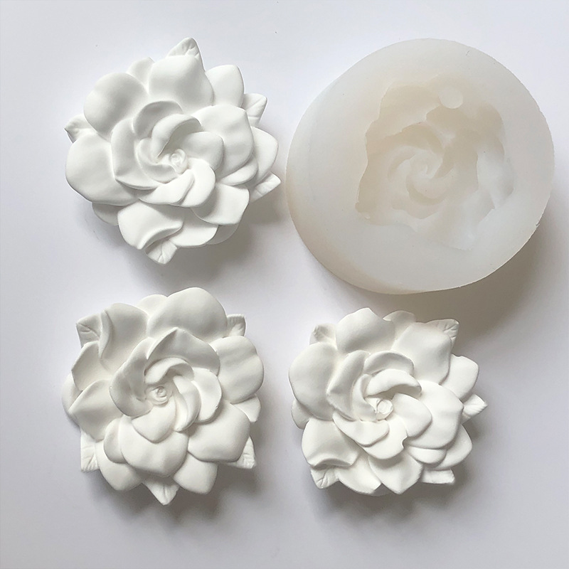 Flower Aromatherapy Plaster Mold Silicone Gardenia Hanging Sign Mold Drip Gel Car Decorative Aromatherapy Diffuser Stone Mold