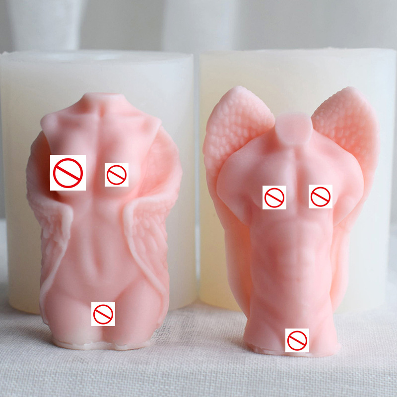 Human Male And Female Wings Angel Aromatherapy Candle Silicone Mold Human Body Aromatherapy Plaster Ornaments