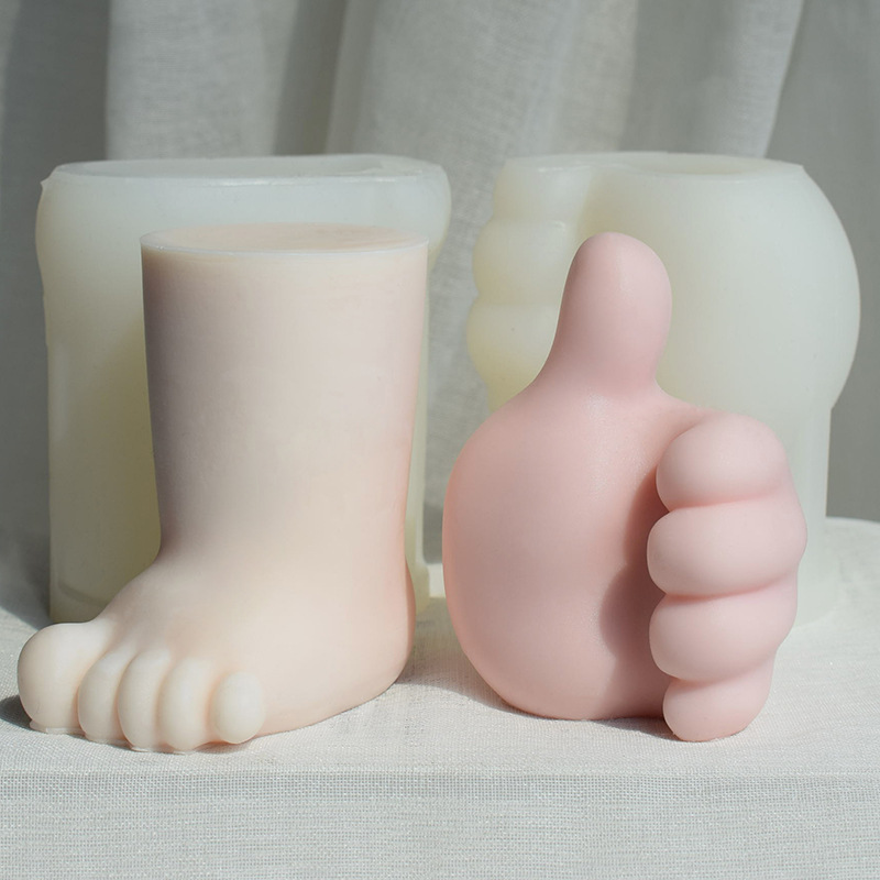 Bigfoot Candle Mold Diy Vertical Thumbs Hands Feet Body Silicone Mold Aromatherapy Plaster Foot Mold Drip Gel Ornaments