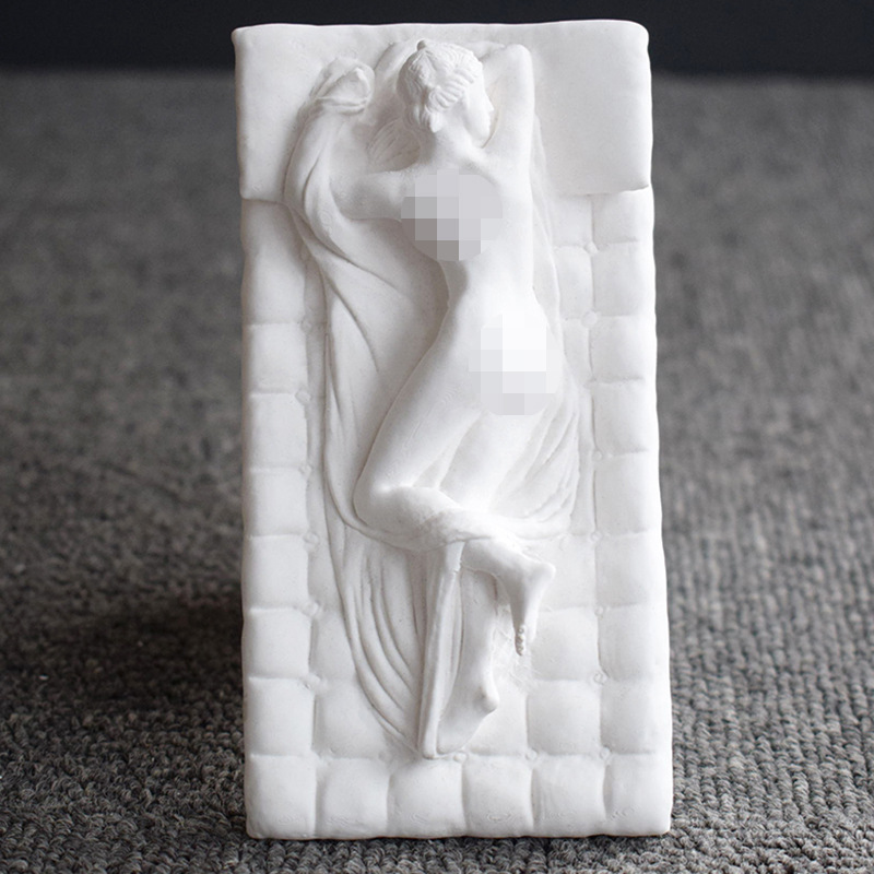 Human Plaster Mold Aromatherapy Diffusion Stone Crawl Sleeping Sculpture Resin Ornaments Home Aromatherapy Silicone Mold