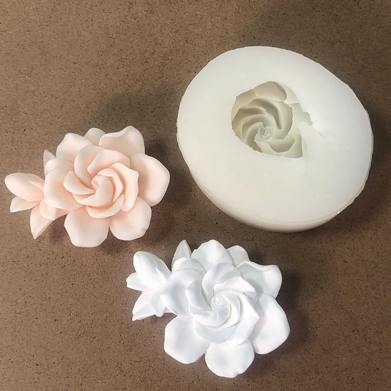 Gardenia Silicone Mold Diy Aromatherapy Plaster Diffuser Stone Car Air Vent Decoration Drip Chocolate Mold