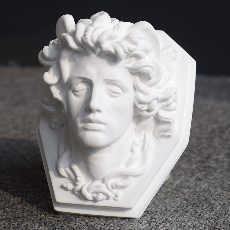 Polygonal Medusa Head Aroma Plaster Mold Diy Scented Candle Portrait Drip Gel Silicone Mold