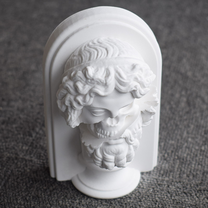 Portrait Plaster Mold Diy European-Style Figure Head Sculpture Resin Drip Ornaments Scented Candle Silicone Mold