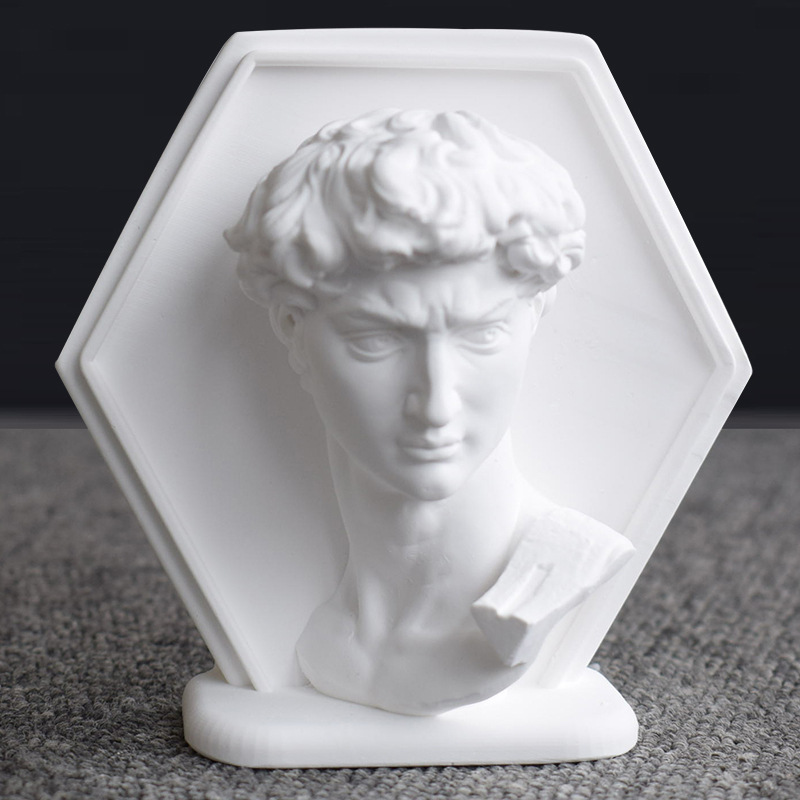 Stereoscopic Hexagonal David's Head Plaster Mold Diy Portrait Scented Candle Diffuser Stone Drip Mold