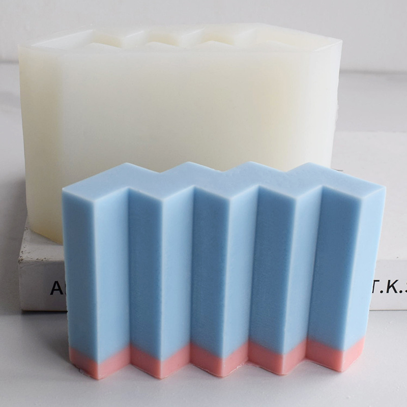3D Water Ripple Pillar Scented Candle Silicone Mold Diy Wave Pillar Aromatherapy Plaster Drip Ornaments