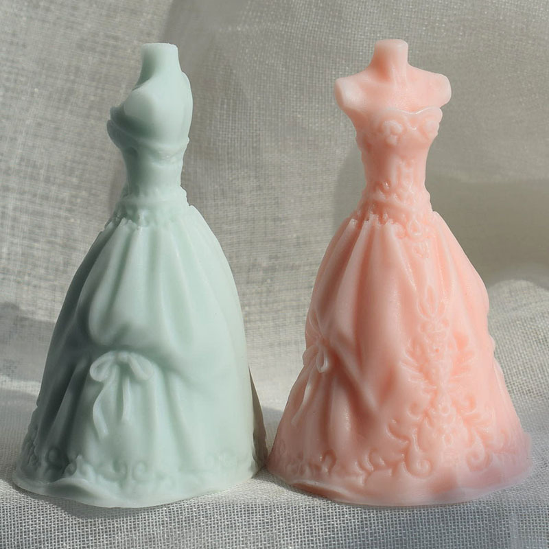 Princess Wedding Dress Aroma Candle Silicone Mold Handmade Diy Aroma Plaster Ornament Wedding Dress Mold