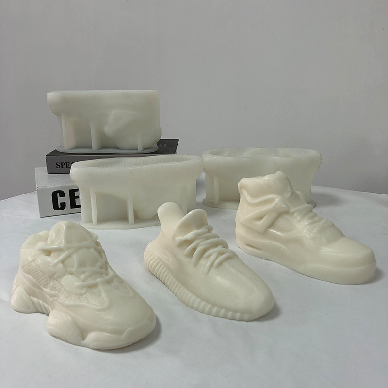 Creative Three-Dimensional Sneaker Scented Candle Silicone Mold Diy Handmade Soap Shoes Plaster Ornaments Mold