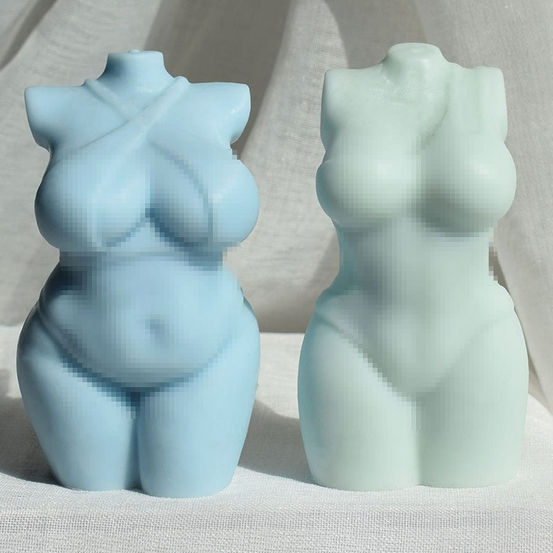 Human Body Mold Silicone S-Shaped Swimsuit Girl Scented Candle Mold Diy Human Figure Plaster Drip Ornament Soap Mold