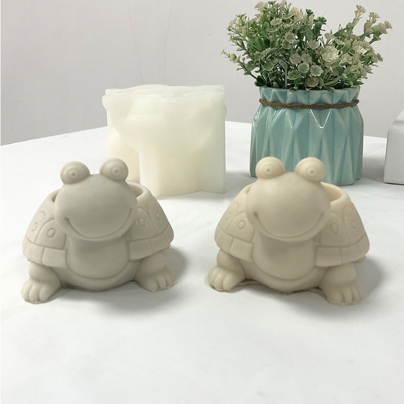 Succulent Plaster Cement Turtle Flower Pot Silicone Mold Diy Drip Glue Flower Pot Animal Turtle Scented Candle Mold