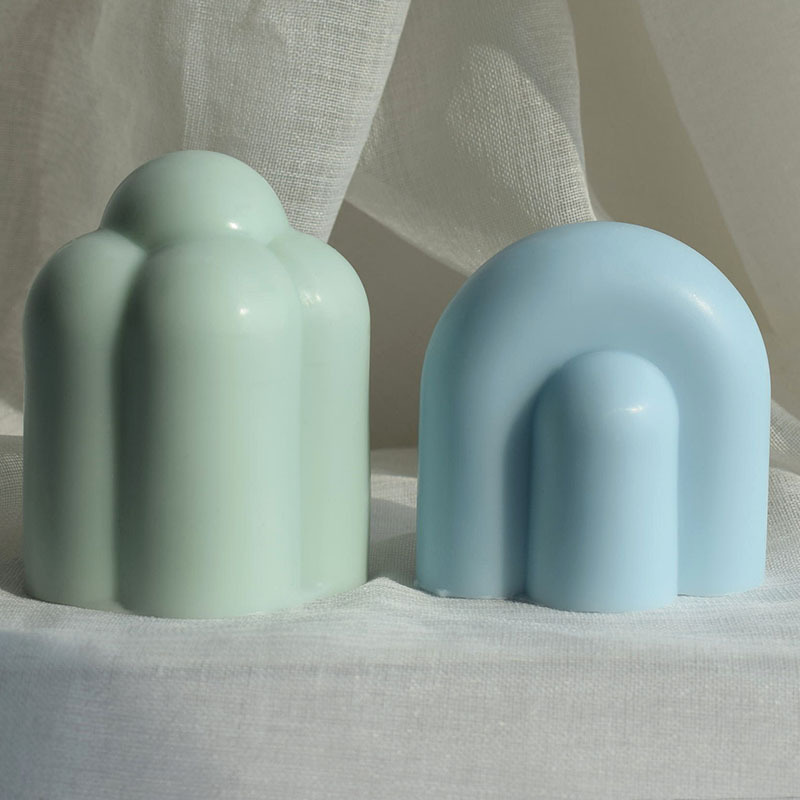 Simple Abstract Mountain Peak Candle Mold Diy Scented Candle Cylindrical Mountain Peak Plaster Silicone Soap Mold