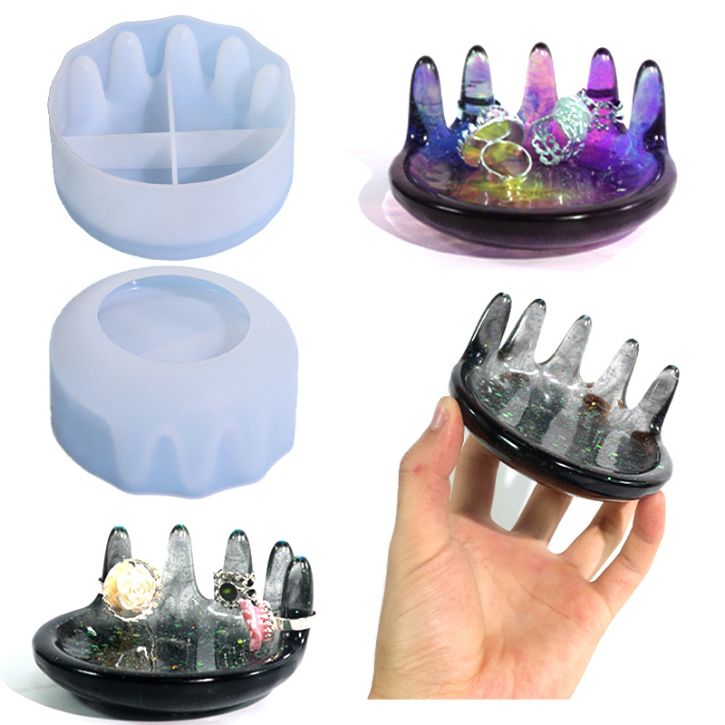DIY Drip Rubber Mold Jewelry Palm Tray Silicone Mold Storage Ornaments