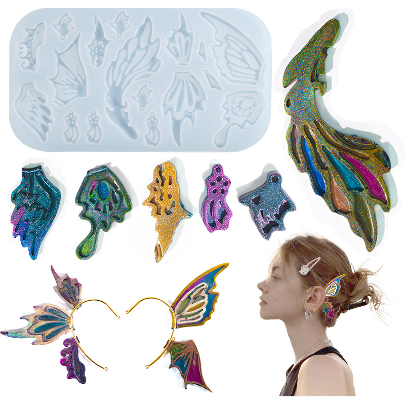 DIY Drop Mold Butterfly Wings Earrings Silicone Mold Diy Ear Clip Jewelry