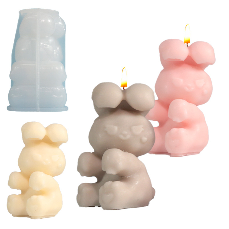 DIY Drip Mold Cuddle Rabbit Creative Aromatherapy Candle Liquid Silicone Mold Dolls