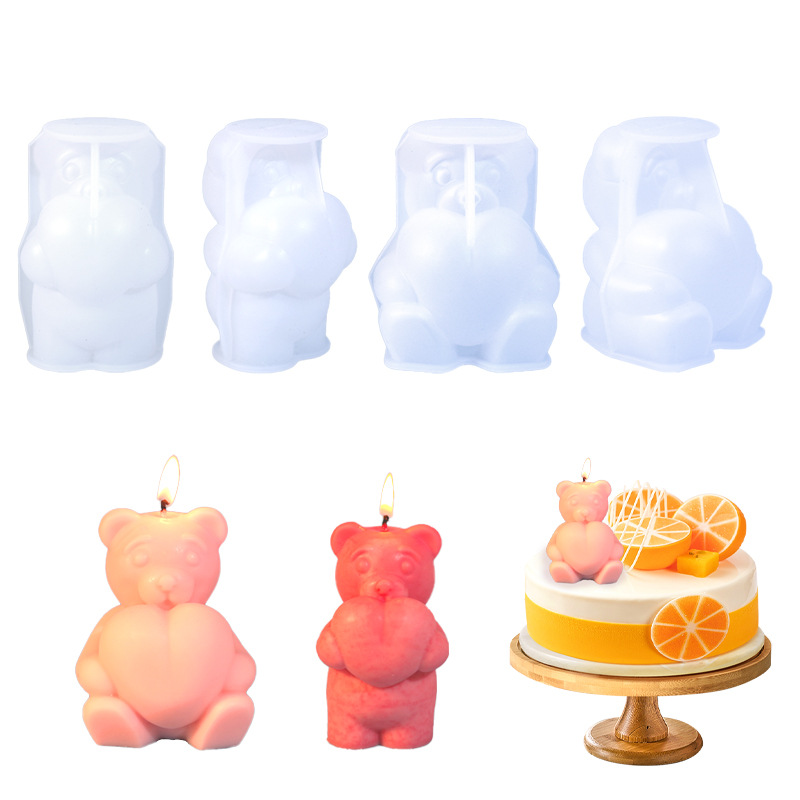 DIY Drip Molds Bear Bear Standing Bear Aromatherapy Candle Silicone Mold Birthday Cake Ornament