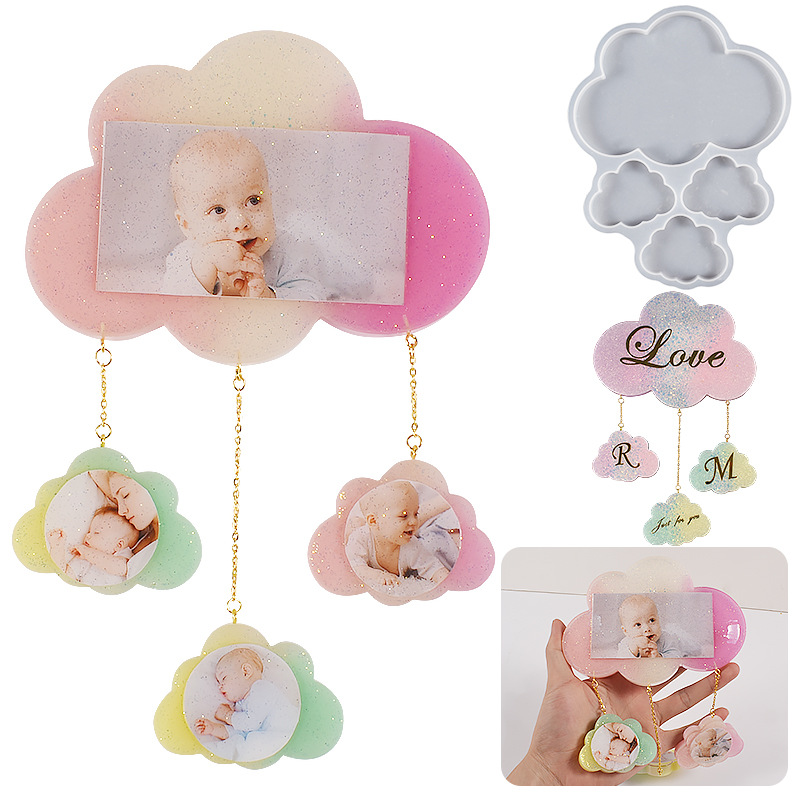 Drip Rubber Diy Clouds Hanging Sign Silicone Mold Hanging Photo Frame Hanging Sign Drip Rubber Grinding